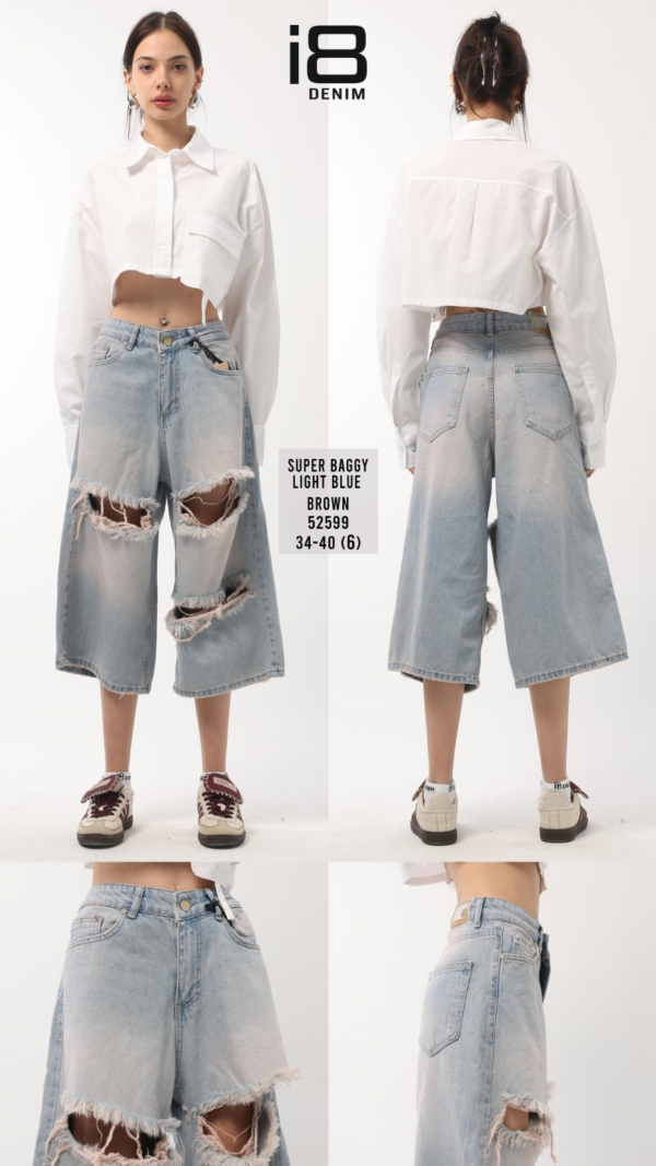 Rybaczki damskie jeans Roz 34-40, 1 Kolor Paczka 10 szt